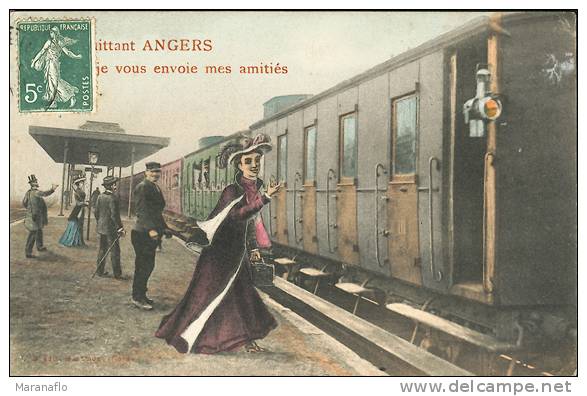 ANGERS. En Quittant Angers, Je Vous Envoie Mes Amitiés - Angers