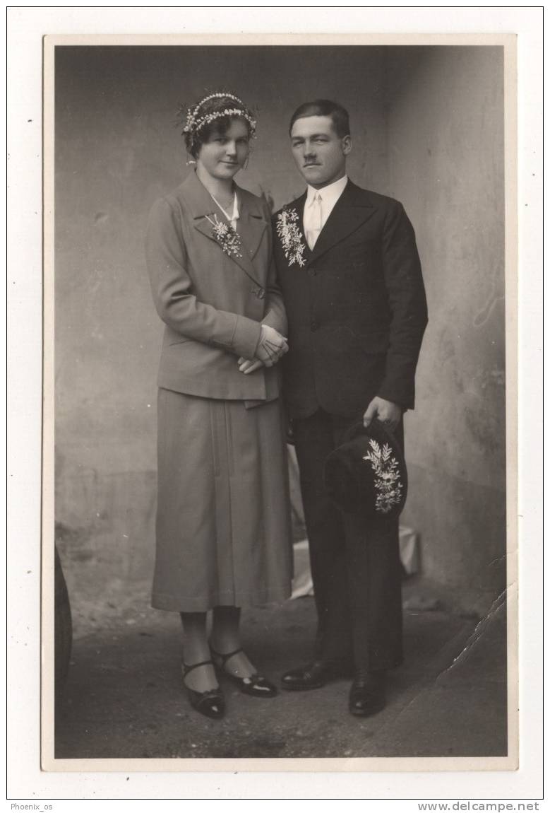 MARRIAGE / WEDDING - Bride, Groom, Real Photo, Atelier JEVŠENAK, Dravograd / Slovenia, 1934. - Hochzeiten