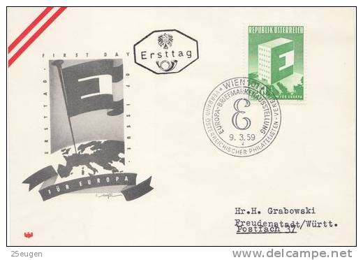 AUSTRIA 1959 EUROPA CEPT FDC - 1959