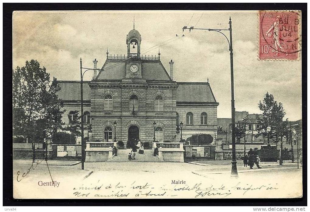 CPA PRECURSEUR- FRANCE- GENTILLY (94)- LA MAIRIE EN 1900  AVEC BELLE ANIMATION - Gentilly