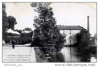 - AUXERRE -  Moulin Des Batardeau - Pont De Chemin De Fer De Gien - Moulin à Eaux - Train - Auxerre