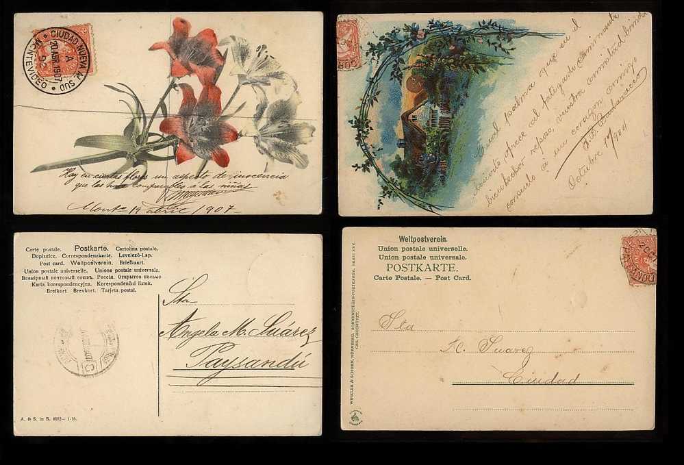 [Ref: 1306/19] FLOWER AND LANDSCAPES VINTAGE X14 CA1900 POSTCARDS   - MANY TOPICS Castles Farms Nature & High Relief - Andere & Zonder Classificatie