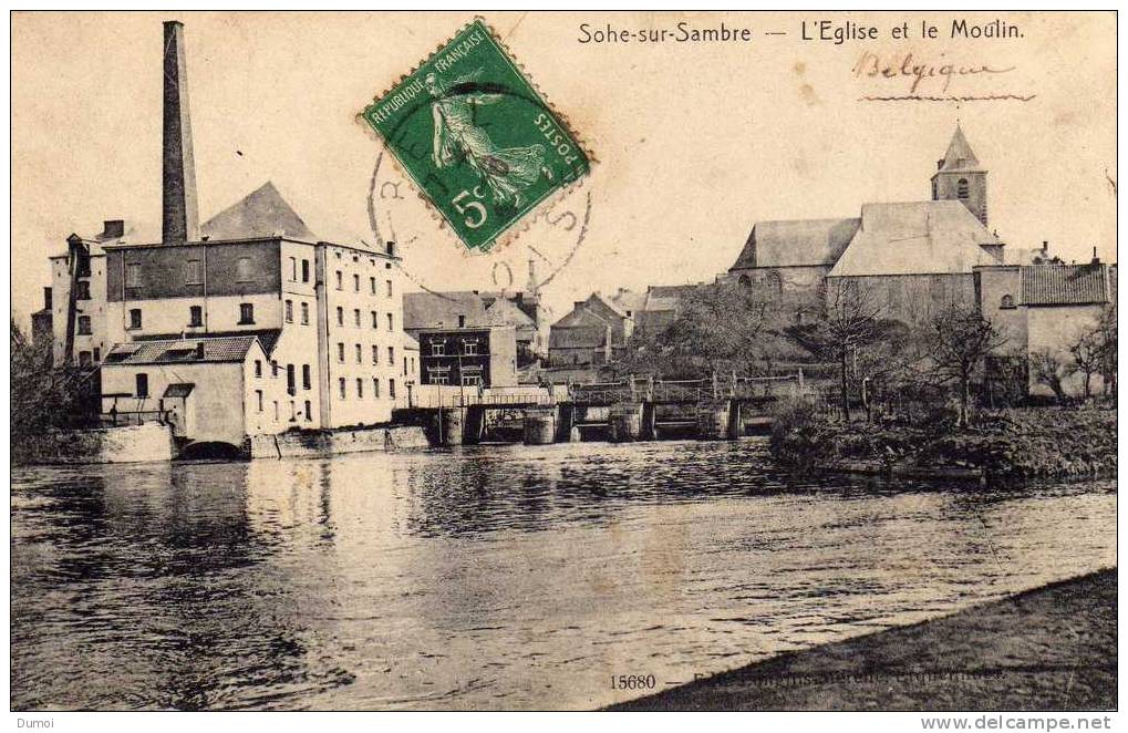 SOHE Sur SAMBRE   -  L' Eglise Et Le Moulin - Erquelinnes