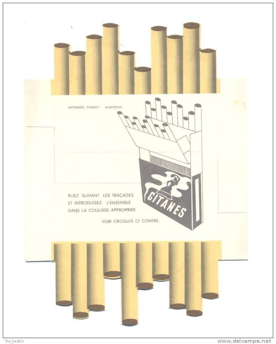 Pub  Cigarette Gitanes  Jaune  -  17. X 12 Cm - Andere & Zonder Classificatie