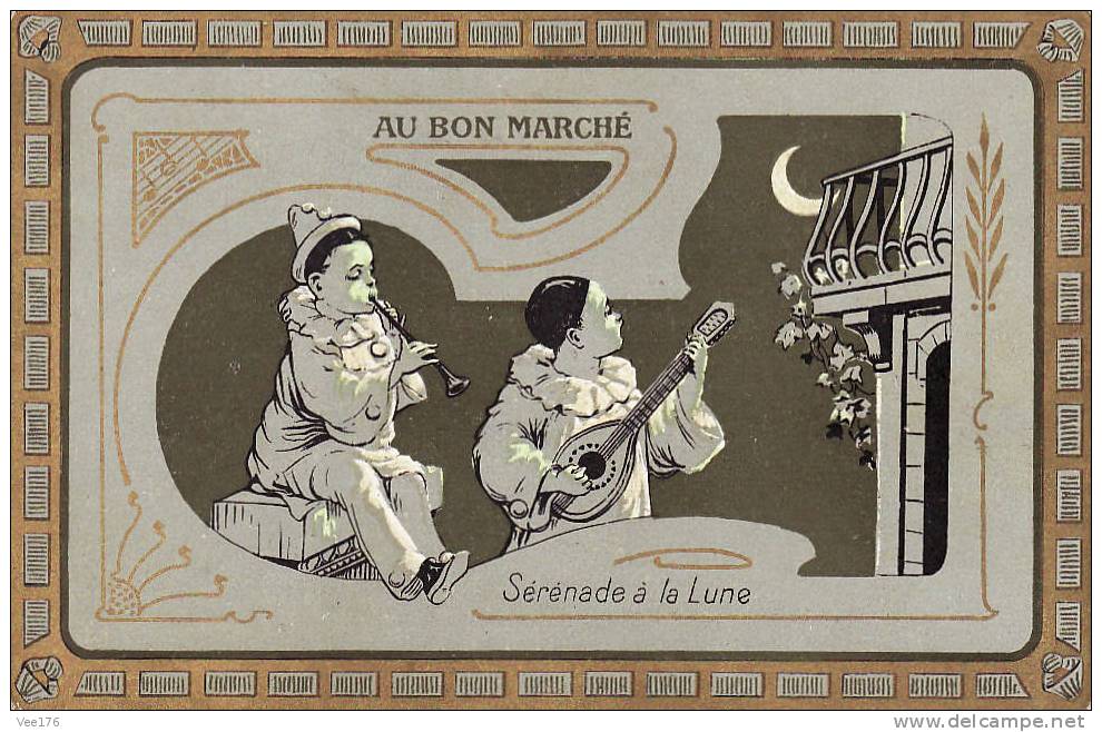 CHROMO DU "BON MARCHE" Sérénade à La Lune. - Au Bon Marché