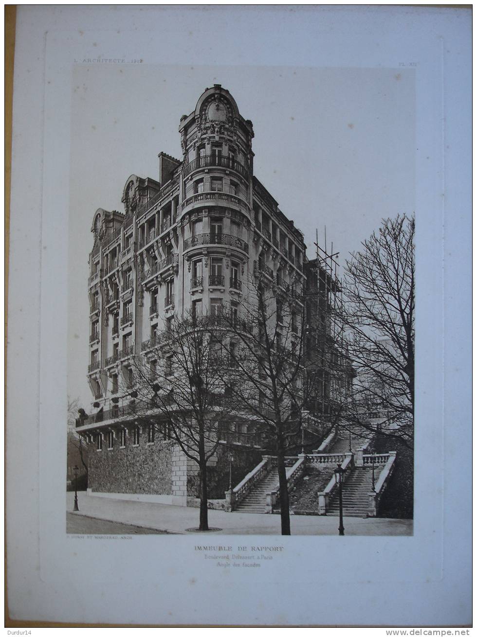 L´Architecture & Art 1912  / PARIS /  Immeuble De Rapport  Bd Delessert  / Angle Des Façades  /16ème Arrondissement - Architecture