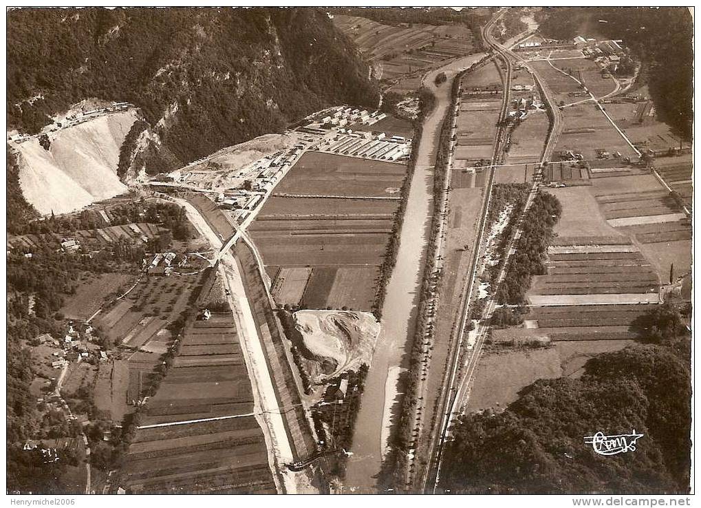 Savoie- Aiguebelle , Vue Aérienne De La Centrale Isere Arc , Usine De La Pouille En 1954 Photo Ed Cim - Aiguebelle