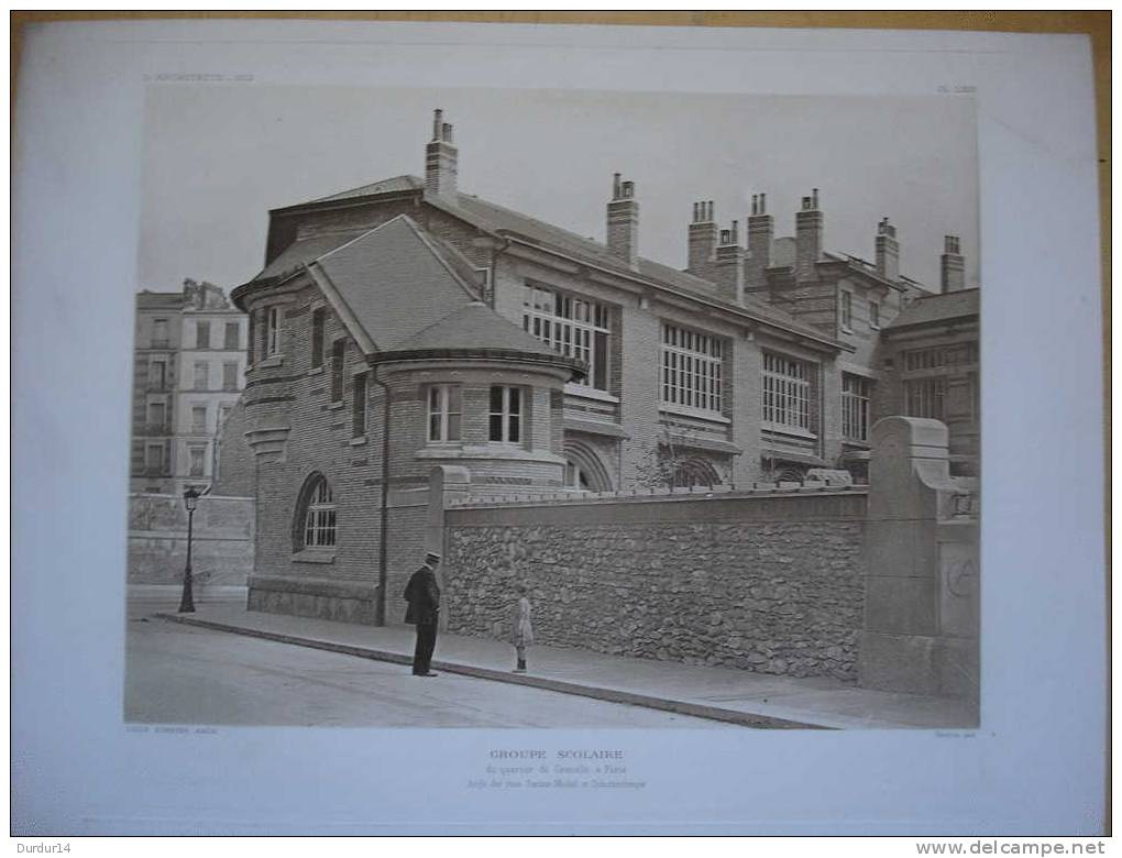 L´Architecture & Art 1912  / PARIS / Groupe Scolaire Du Quartier Grenelle / Angle Rues Sextius- Michel Et Schutzenberger - Architettura