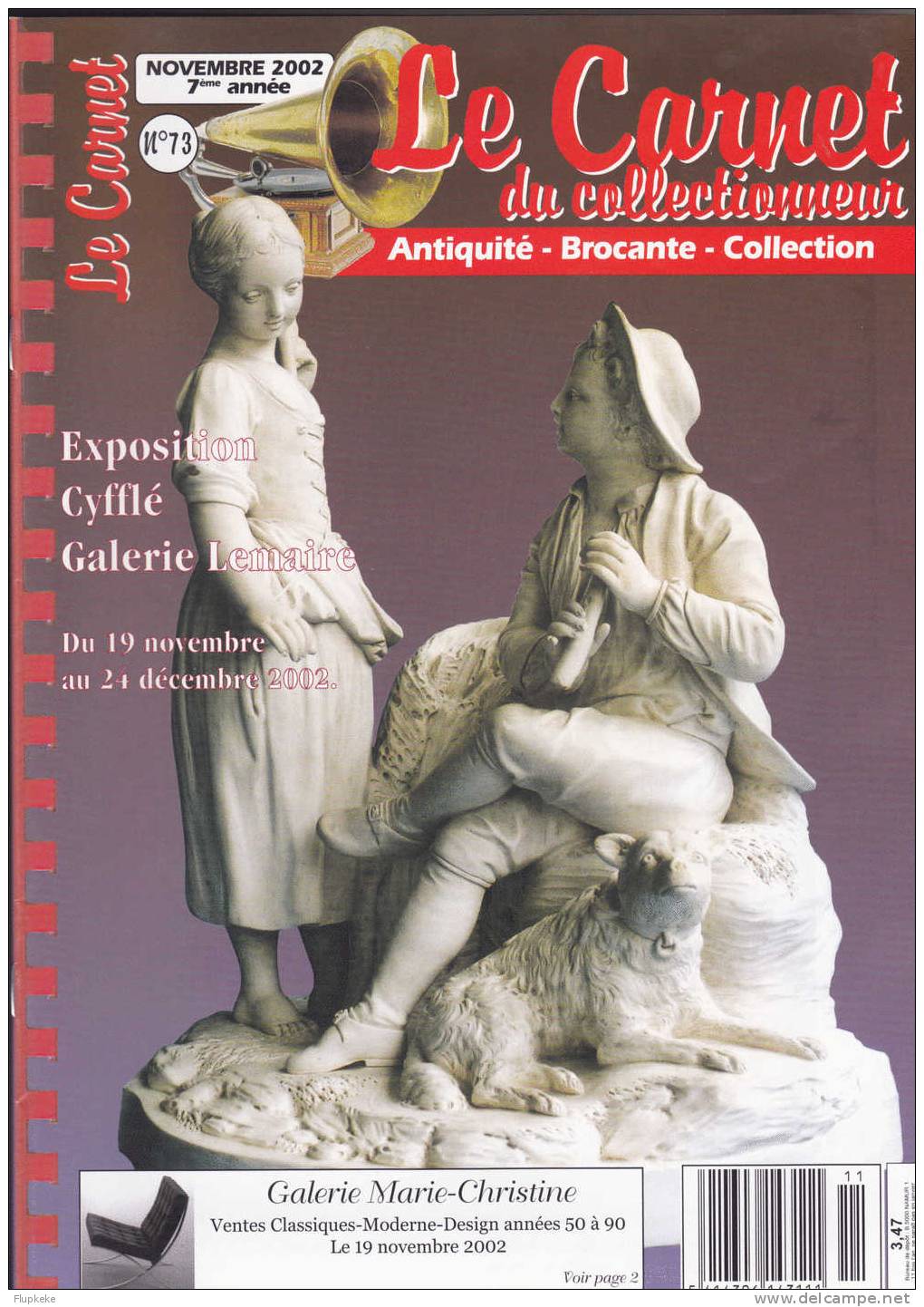 Le Carnet Des Collectionneurs 73 Novembre 2002 Paul Louis Cyfflé Les Poignards Persan  Le Widelux La Philuménie - Brocantes & Collections
