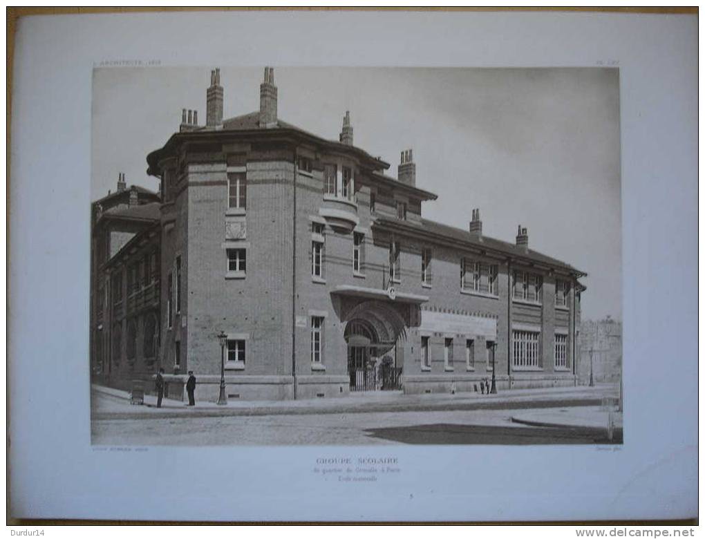 L´Architecture 1912  / PARIS Groupe Scolaire Du Quartier Grenelle /  École Maternelle / XV Arrondissement - Architettura