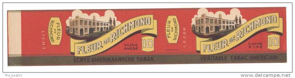 Etiquette Emballage Paquet De   Tabac à Rouler Fleur De Richmond    5.6 X 28.3 Cm - Empty Cigarettes Boxes