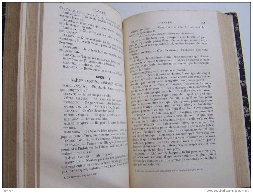 Livre Ancien 1889-Théâtre Choisi De MOLIERE Annoté Par M.Maurice Albert-Armand Colin Et Cie-RELIE- - Französische Autoren