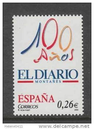 TIMBRE NEUF D´ESPAGNE - CENTENAIRE DU JOURNAL "EL DIARIO MONTANES" N° Y&T 3574 - Non Classificati