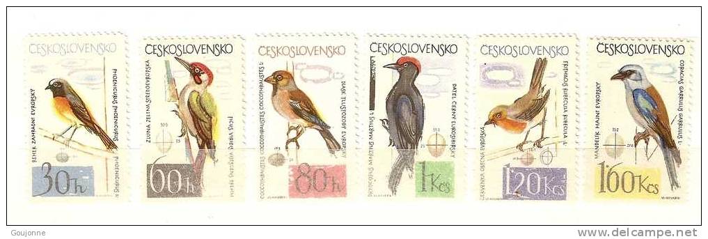 TCHECOSLOVAQUIE    Oiseaux Divers  1361 1366** - Specht- & Bartvögel