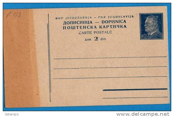 U-120  JUGOSLAVIA  Tito  POSTAL CARD - Ganzsachen