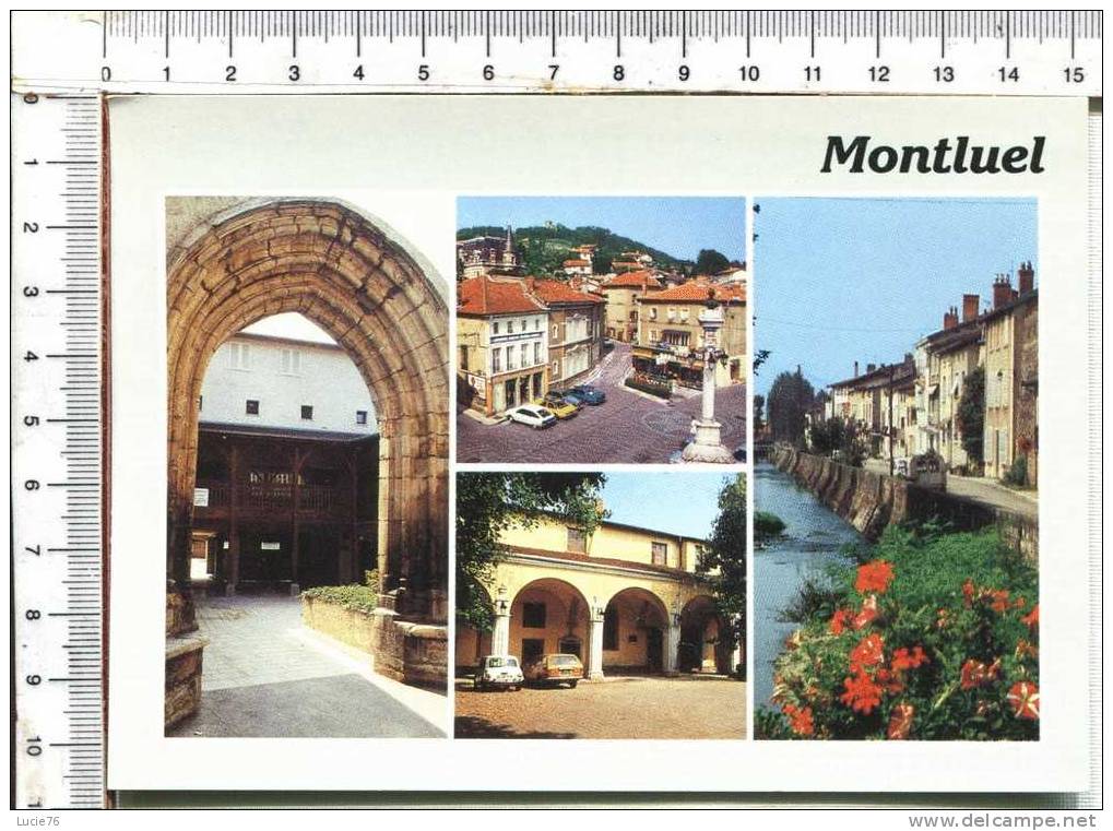 MONTLUEL -  4 Vues  : Ilot St Etienne, Place Cornet, Voûtes, Remparts - Montluel