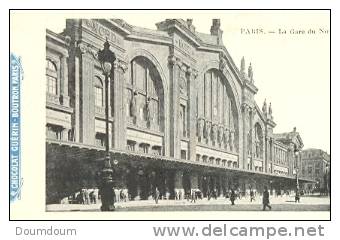 CPA PARIS - LA GARE DU NORD - FORMAT 135MM*70MM - PUBLICITE CHOCOLAT GUERIN - BOUTRON - Autres & Non Classés