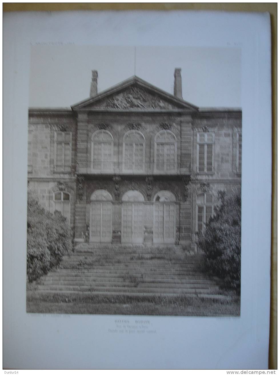 L´Architecture 1912  / PARIS  HÔTEL BIRON  / Rue De Varenne / Façade Sur Le Parc , Motif Central / VII Arrondissement - Architettura