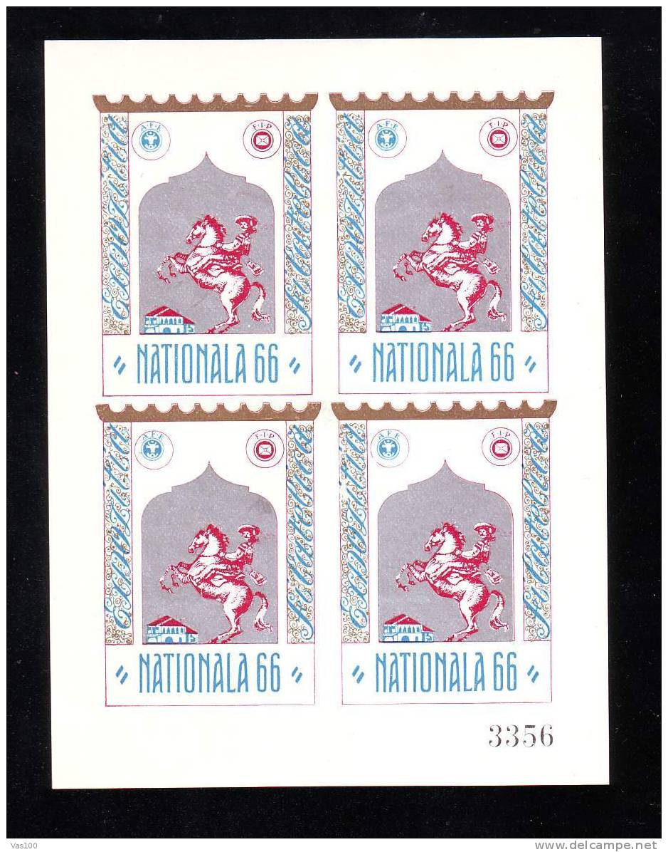 ROMANIA 1966 Labels ,HORSES,CHEVAUX Exhibition Philatelique. - Timbres De Distributeurs [ATM]