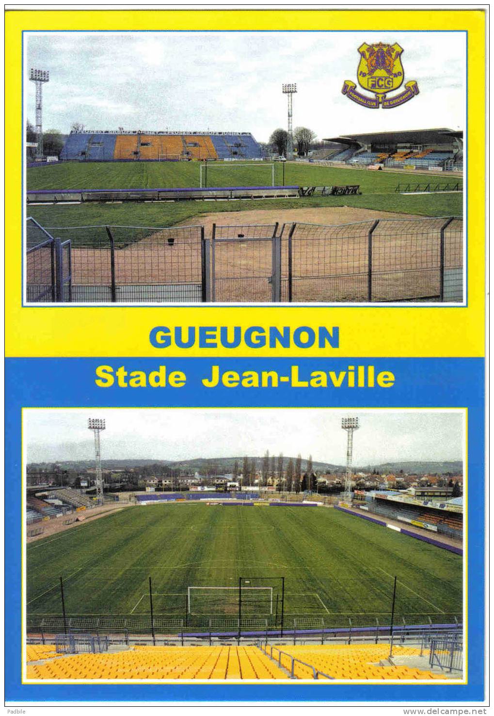 Carte Postale 71. Gueugnon  Le Stade De Football Jean-Laville Trés Beau Plan - Gueugnon