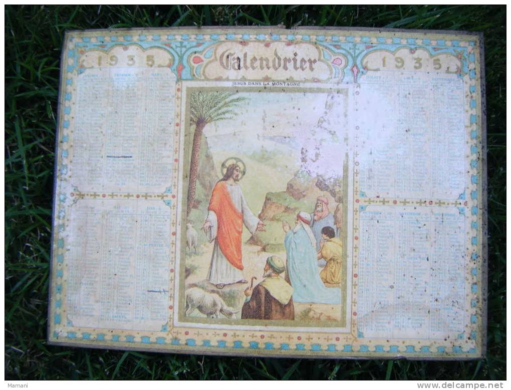 Couverture Calendrier 1935 De Janvier A Decembre-chromo Jesus Dans La Montagne- - Grand Format : 1921-40