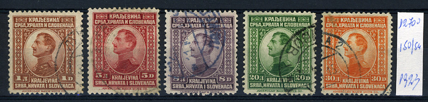 1923 - JUGOSLAWIEN - JUGOSLAVIA - JOGOSLAVIJA -  Catg. Nr. Mi 169/73 - Used Stamps - Usati