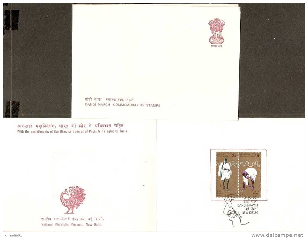 India 1980's Mahatma Gandhi Dandi March VIP Folder RARE Ghandi Gandi Inde Indien - Mahatma Gandhi