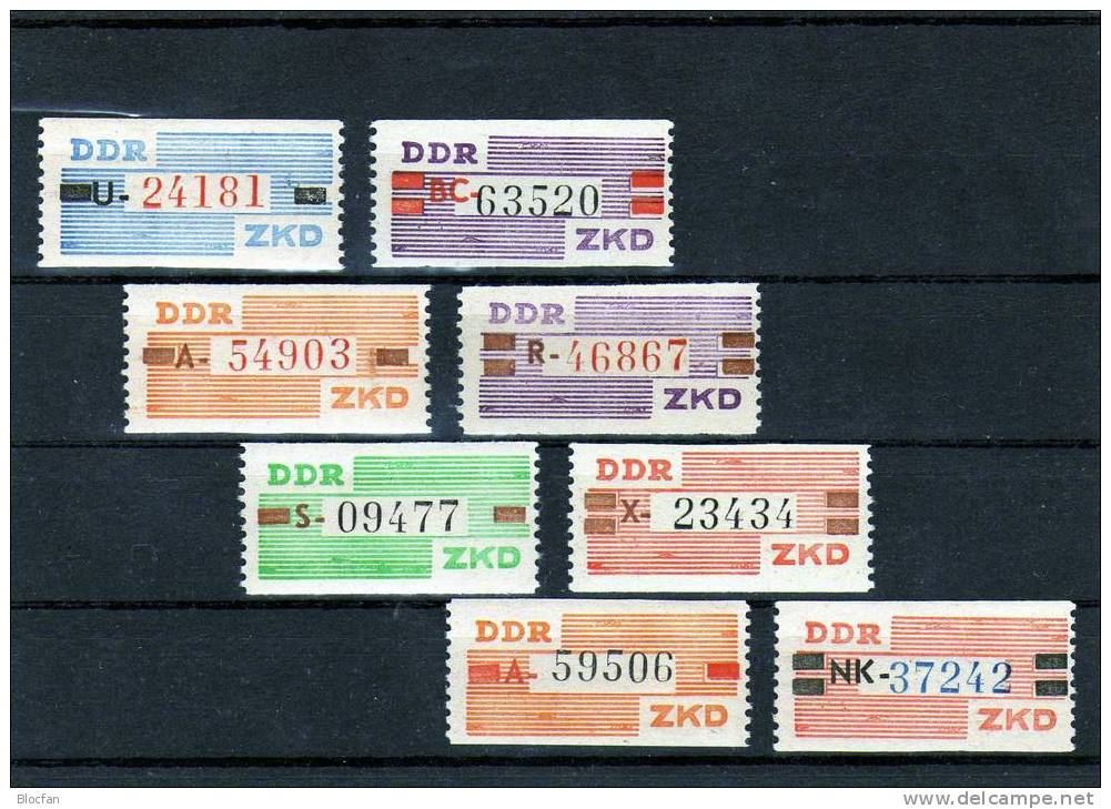 Dienstmarken 1960 Neue Farbe DDR III-X 8Streifen ** 50€ ZKD Postfrische Ausgabe Ausgabe B ZKD Als Billett-Marken Set GDR - Other & Unclassified