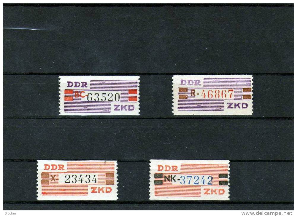 Dienstmarken 1960 Neue Farbe DDR III-X 8Streifen ** 50€ ZKD Postfrische Ausgabe Ausgabe B ZKD Als Billett-Marken Set GDR - Other & Unclassified