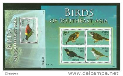 PALAU BIRDS  2x MS  MNH - Palau