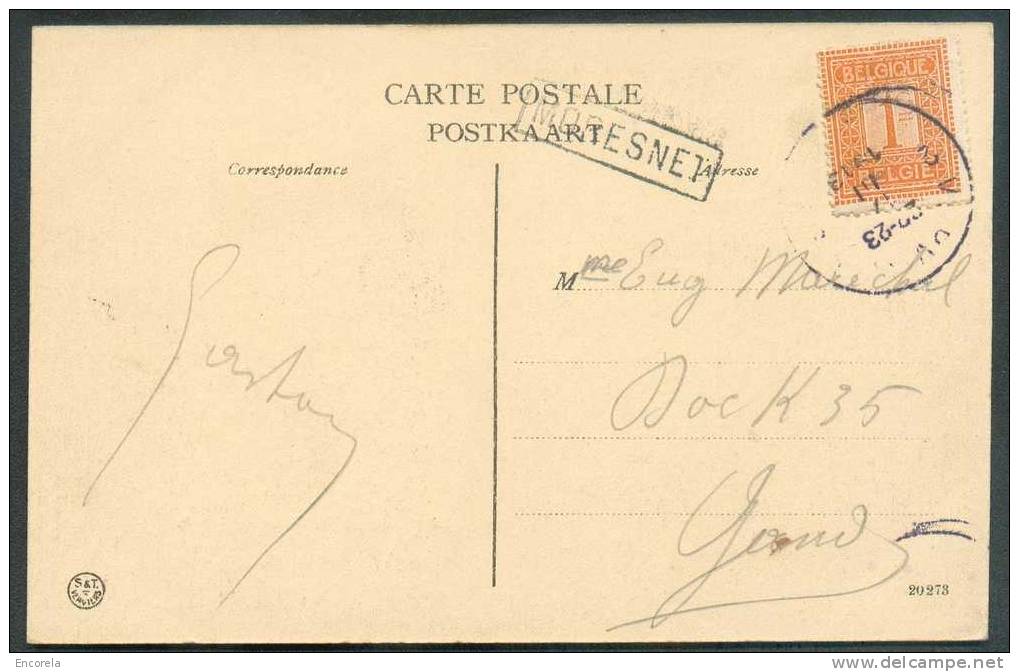 N°108 Obl. Sc VERVIERS 17-XII-1913 + Griffe Encadrée MORESNET Vers Gand  - Cantons De L´Est - 6048 - Linear Postmarks