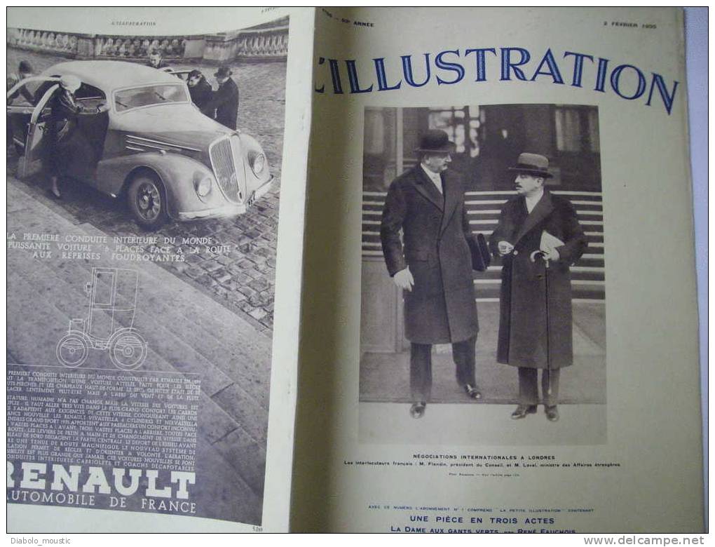 2 Février 1935 :PUB Couleur ; Rue CHAPPE  Haut De Montmartre ;Jean XXII à CAHORS ;Massacre De L 'administrateur BERNARD - L'Illustration