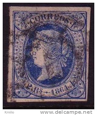 Edifil 68 Usado, 2 Reales De 1864 Catálogo 17,5 Eur - Oblitérés