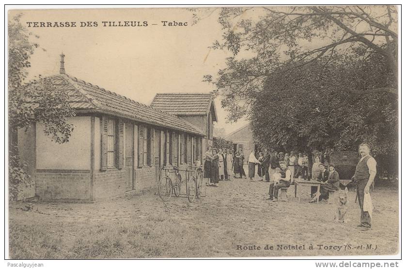 CPA ROUTE DE NOISIEL A TORCY - TERRASSE DES TILLEULS - TABAC - Torcy