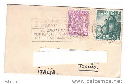 A0488 - 60 Cent. Industrie Chimique + 20 Cent. Leone  Su Bustina VG Torino 27-11-1948? - Lettres & Documents