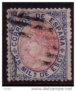 Edifil 95 Usado, 25 Milesimas De Escudo De 1867, Catalogo 29,5 Eur - Oblitérés