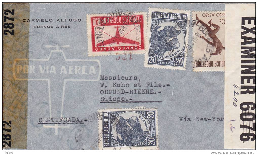 ARGENTINE : Buenos-Aires /// Jolie Lettre Avec Censure - 5.V.1943 - Autres & Non Classés