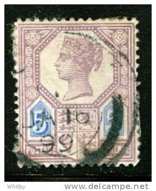 1887 Great Britain 5p Queen Victoria #118  1899 Date Stamp - Gebruikt