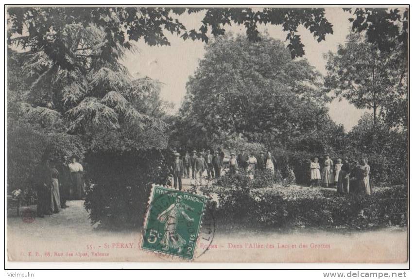 SAINT PERAY 07 DANS L´ALLEE DES LACS ET DES GROTTES BELLE CARTE ANIMEE - Saint Péray