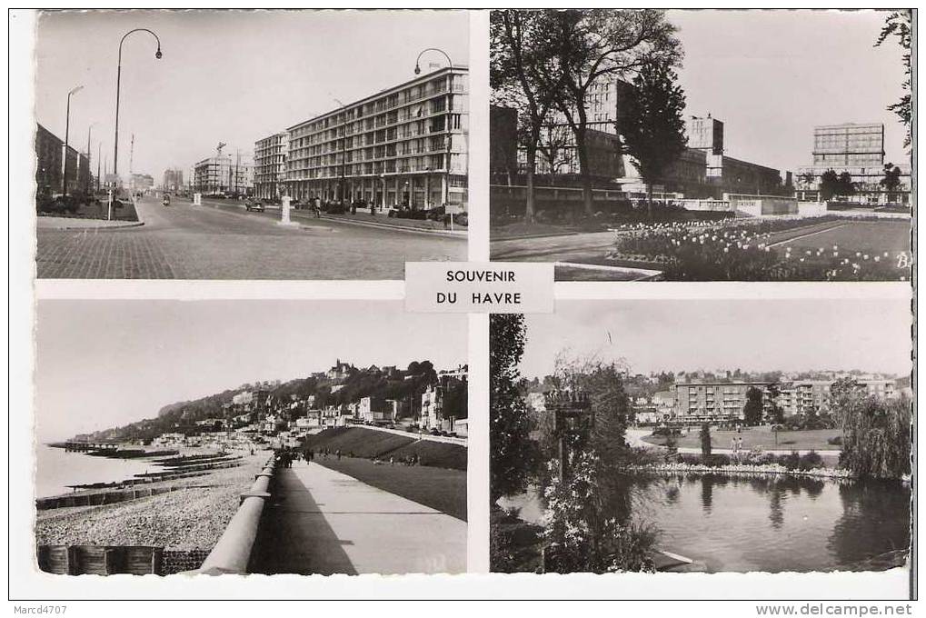 LE HAVRE 76 Carte Multivues Editions Bellevues 1954 Carte Dentelée Véritable Photo - Square Saint-Roch