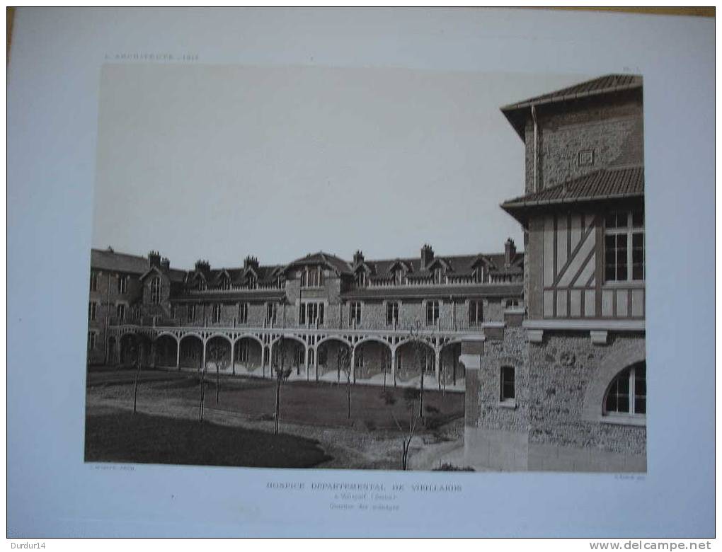 L´Architecture  1913  /  VILLEJUIF ( Val-de-Marne ) Hospice Départemental De Vieillards / Quartier Des Ménages - Arquitectura