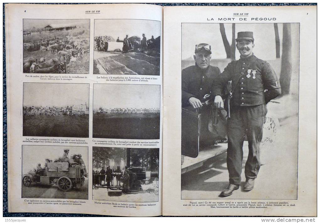 SUR LE VIF N° 46 / 25-09-1915  DARDANELLES RIGA DVINSK BAZAR PEGOUD ARGONNE INFANTERIE POINCARÉ - Guerre 1914-18