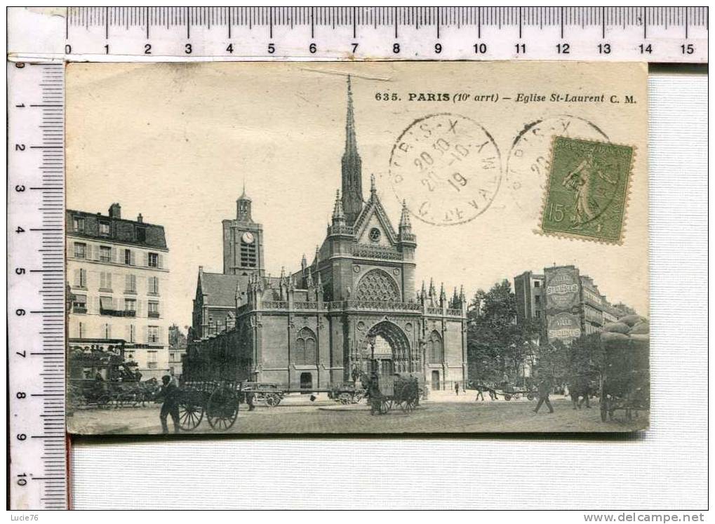 PARIS  -  Eglise Saint Laurent    - N°  635 - District 10