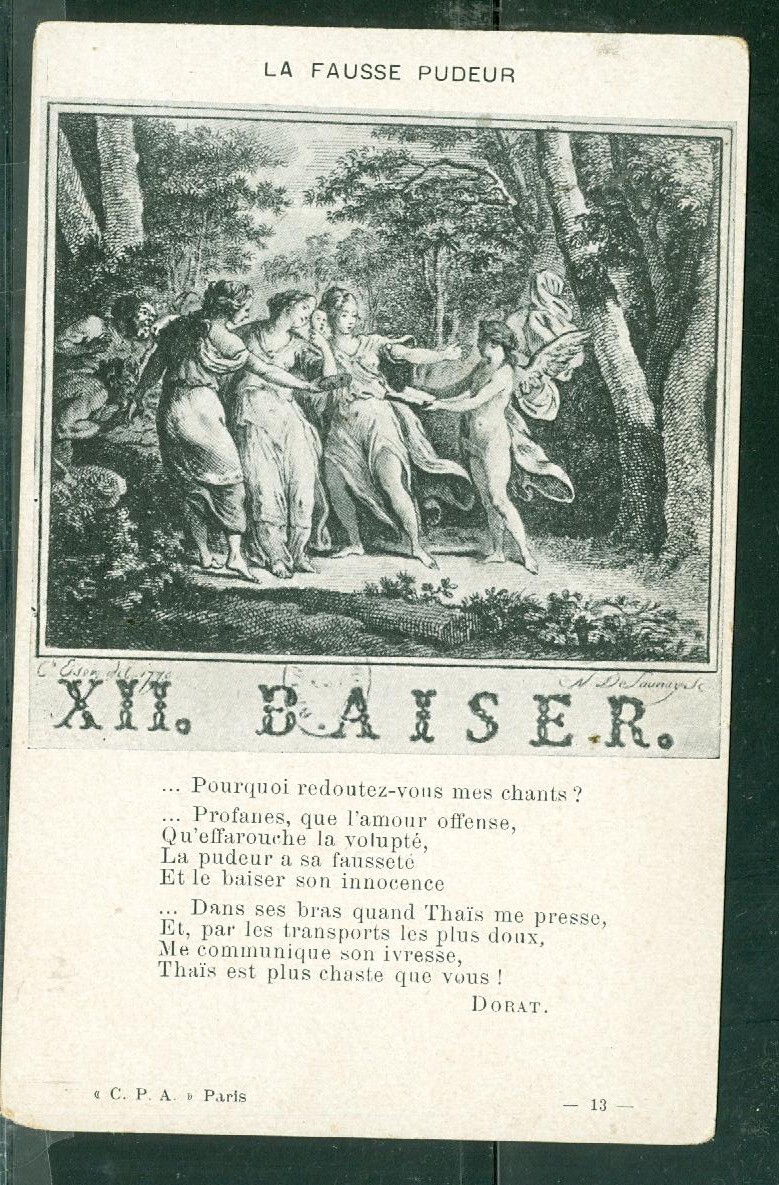 La Fausse Pudeur , XII BAISER , Texte De Dorat Dc110 - Philosophie & Pensées