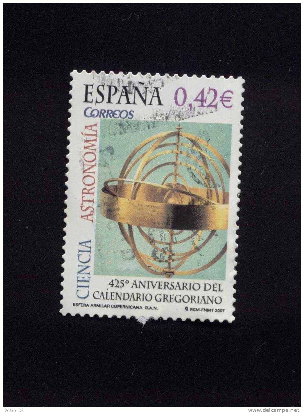 Timbre Oblitéré Used Stamp Selo Carimbado 425 Aniversario Del Calendario Gregoriano 0,42 EUR ESPAGNE SPAIN ESPANHA 2007 - Gebraucht