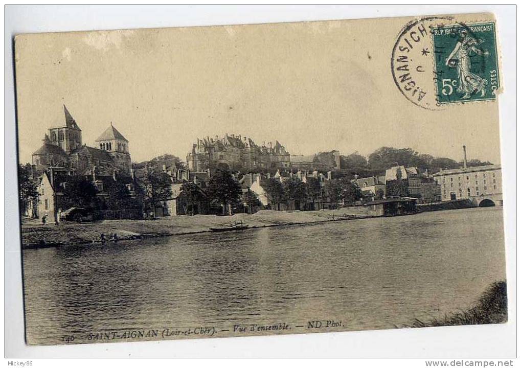 Saint   AIGNAN---1910--Vue D´ensemble  N° 140 éd ND  Phot----------jolie  Carte--- - Saint Aignan