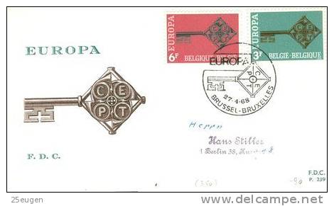 BELGIUM  1968  EUROPA CEPT FDC - 1968