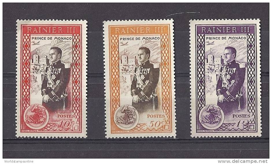 Monaco, Year 1950, SG 417-419, Prince Rainier III, MNH (**) - Autres & Non Classés