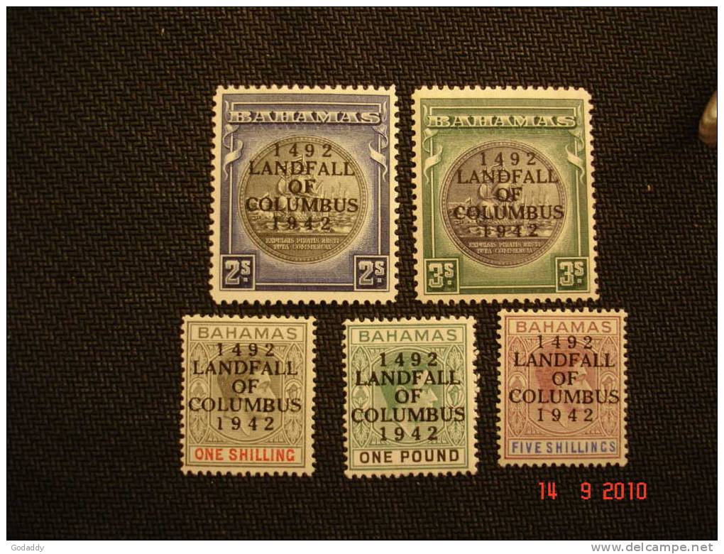 Bahamas 1942 K.George VI   14 Value Set  450th Anniv. Landfall Columbus MH - Bahamas (1973-...)