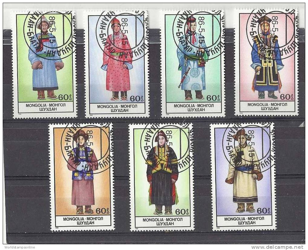 Mongolia, Serie 7, Year 1986, SG 1728-1734, Costumes, Fine Used (o) - Mongolië